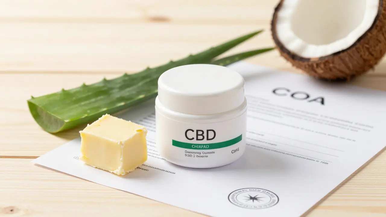 CBD krém s přírodními ingrediencemi a certifikátem analýzy.