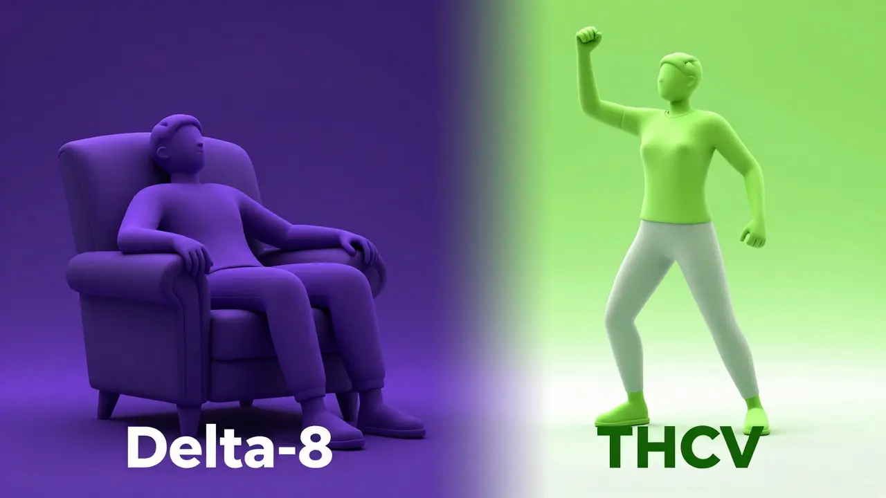 Srovnání relaxačního Delta-8 a energizujícího THCV