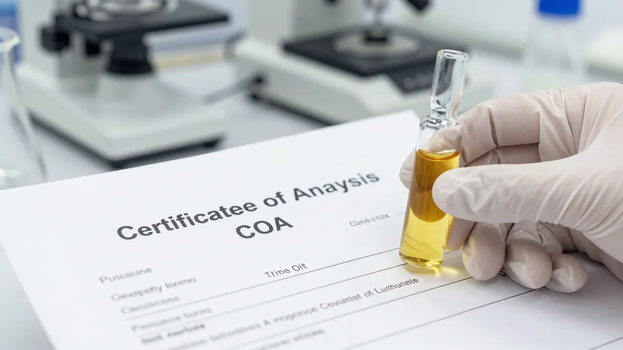 Laboratorní test kvality oleje s certifikátem